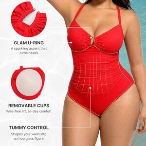 SHAPELLX Womens Swimsuits Tummy Control Bathing Suit